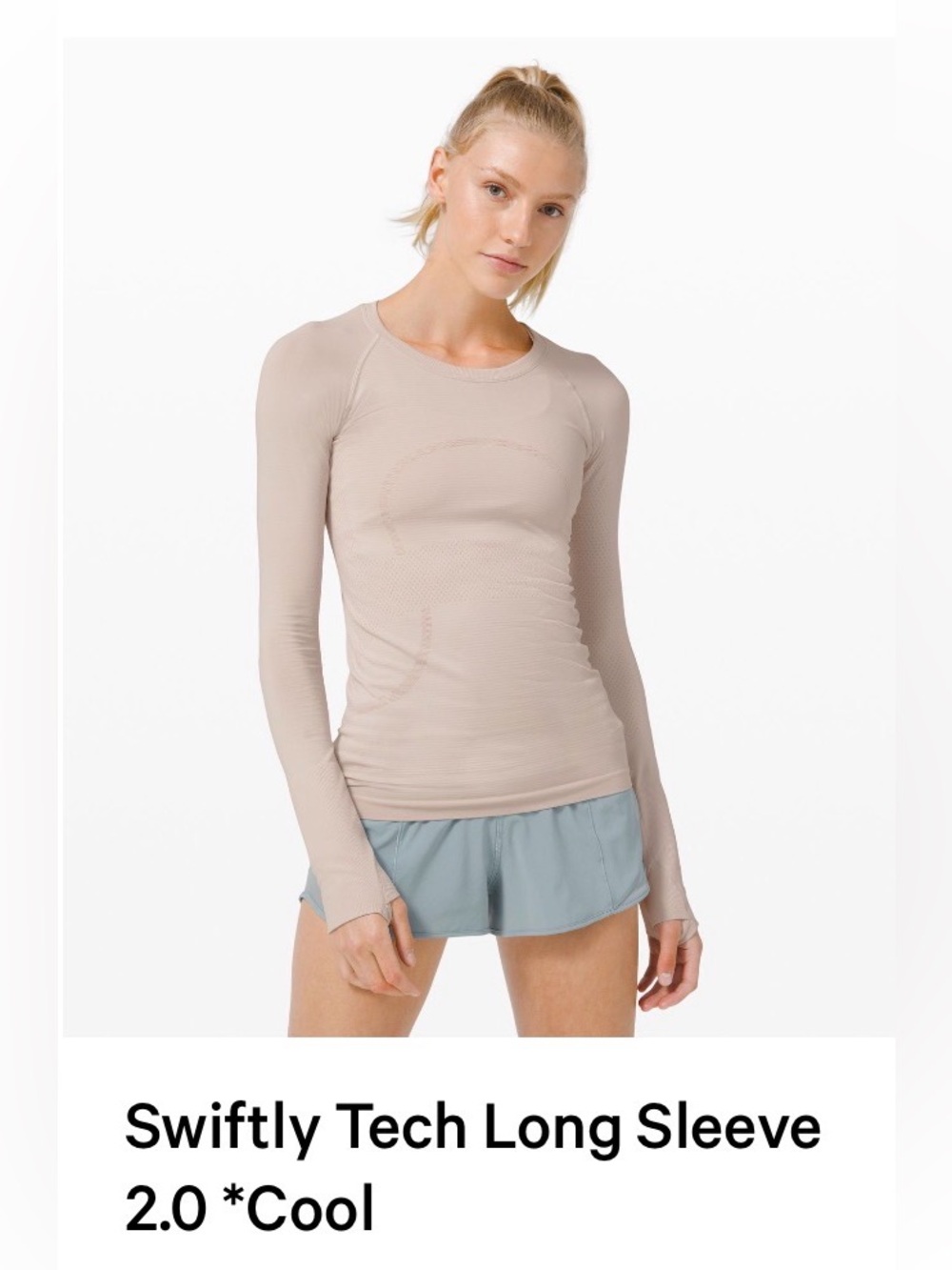 Lululemon Swiftly Tech Long Sleeve Top - Beige